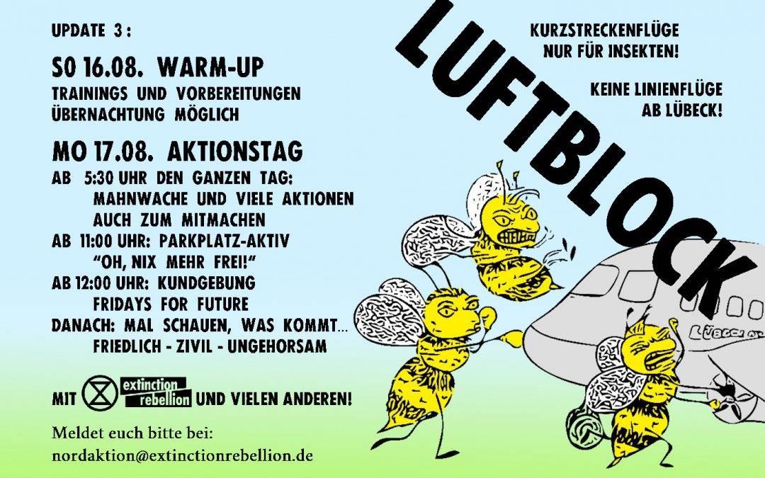 Action at Lübeck Airport – Aktion LUFTBLOCK Lübeck