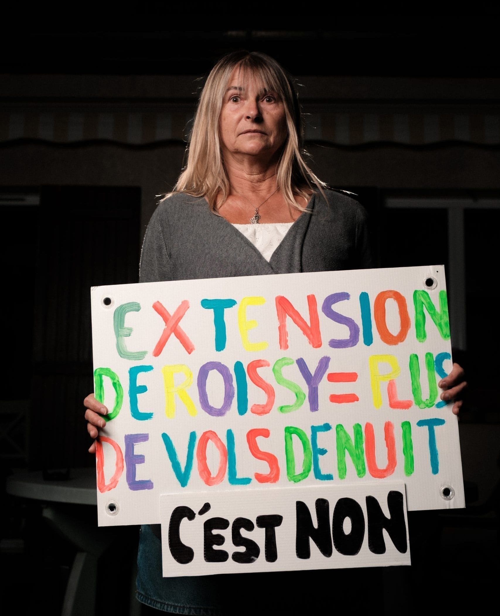 Ban Night Flights France Action on the international day for the ban of night flights in Paris.