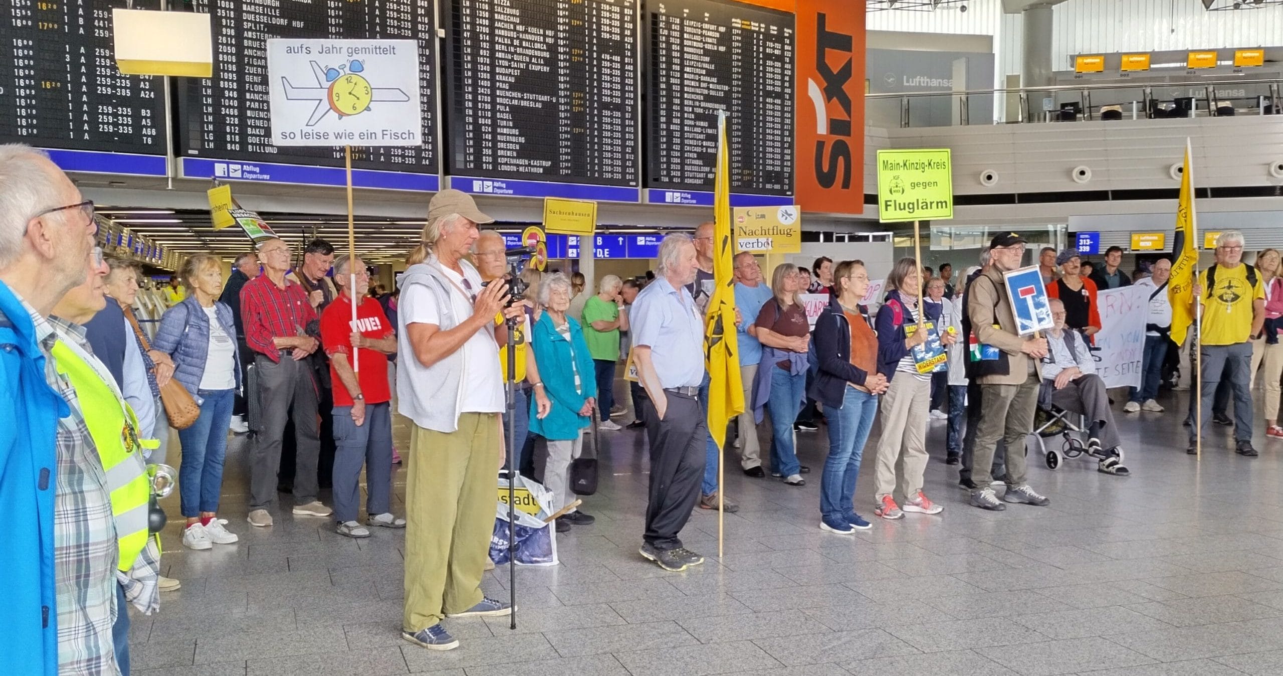 Ban Night Flights Germany Action on the international day for the ban of night flights in Frankfurt.