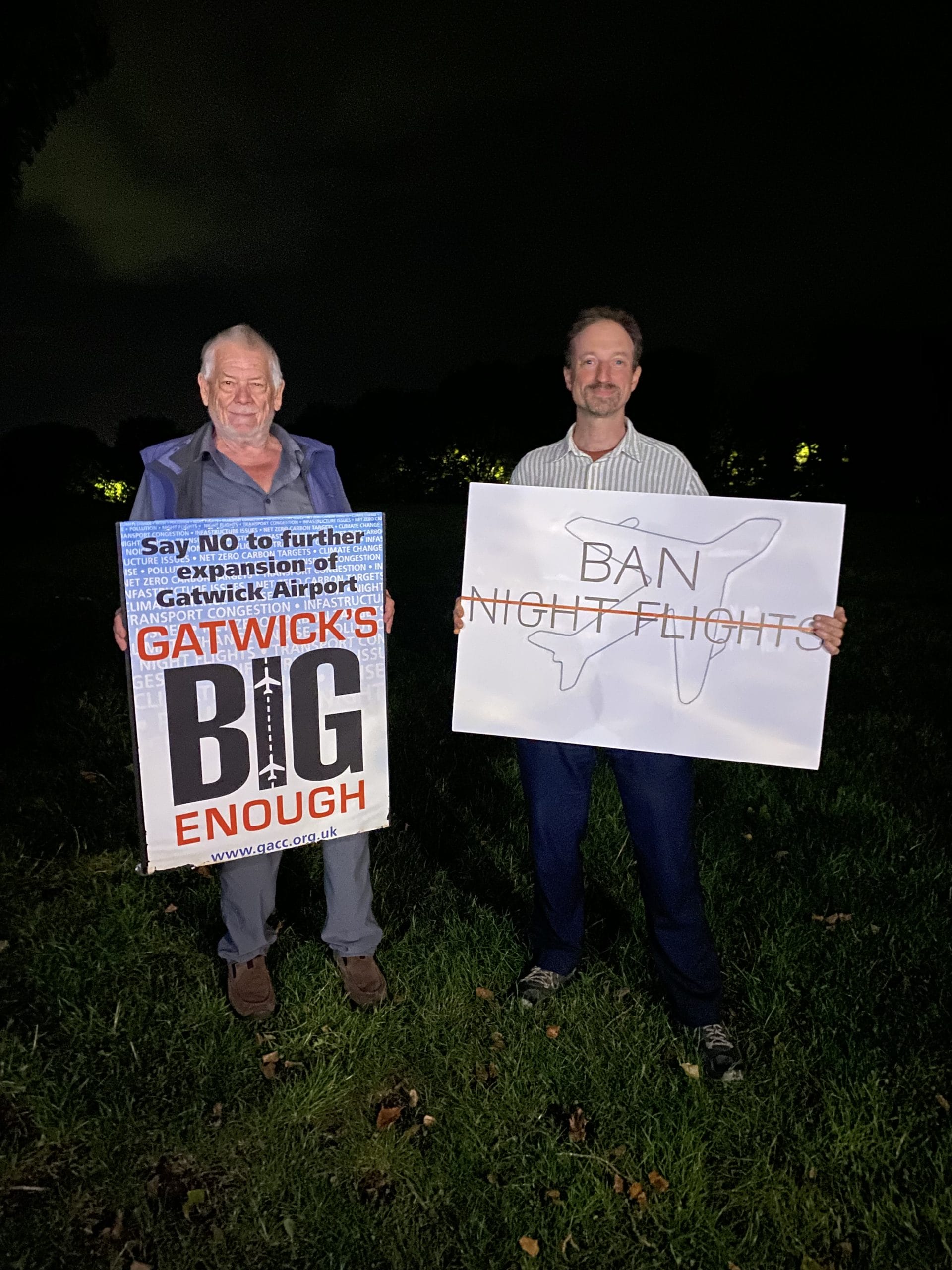 Ban Night Flights UK Action on the international day for the ban of night flights in Gatwick.