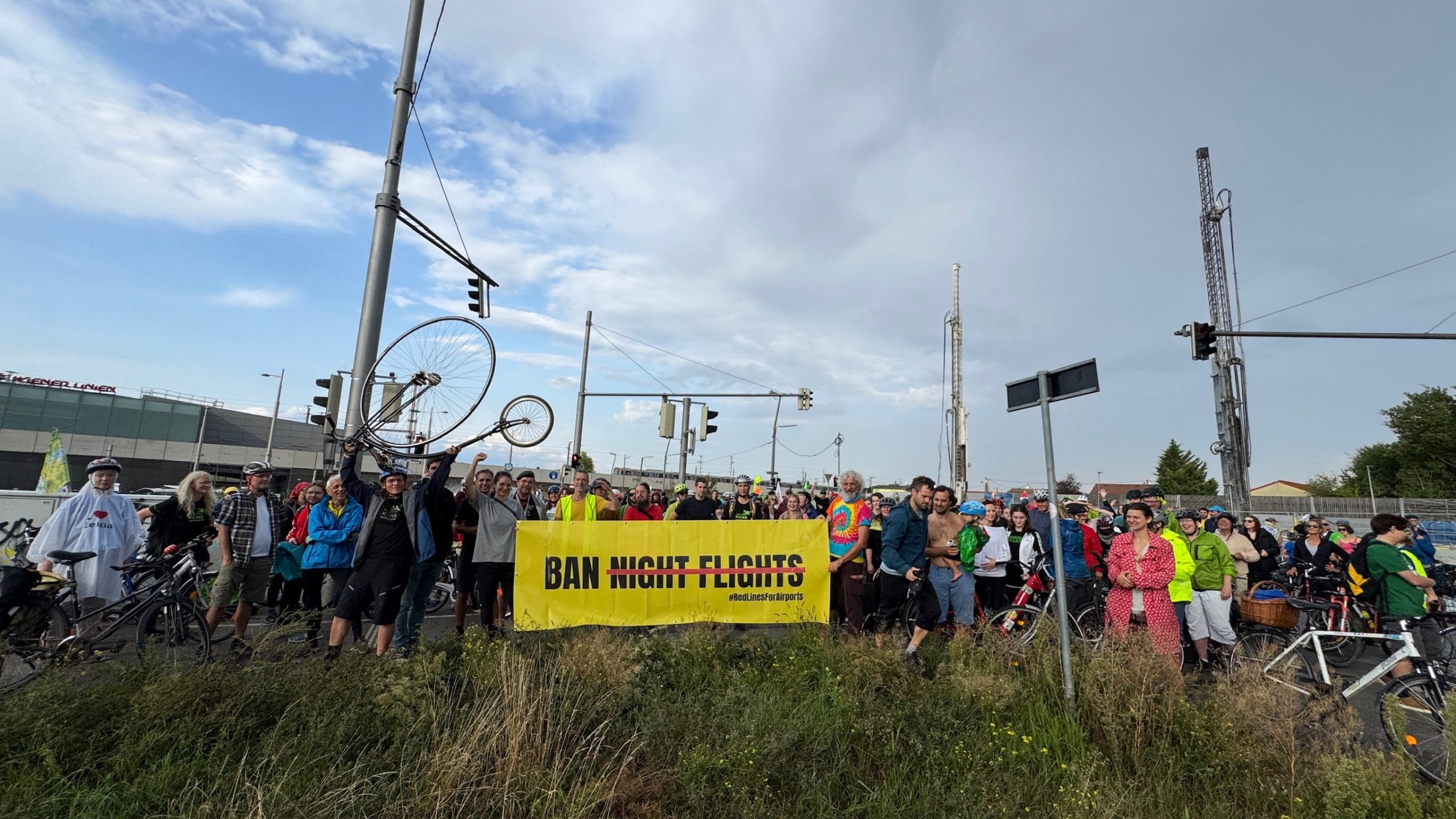 Ban Night Flights Vienna Action on the international day for the ban of night flights in Austria.